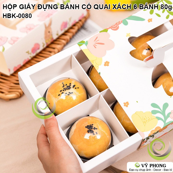 HỘP GIẤY ĐỰNG BÁNH KẸO 6 KHAY BÁNH TRỨNG, TRUNG THU BÁNH PÍA CÓ QUAI XÁCH THẾ GIỚI ĐỘNG VẬT HBK-0080