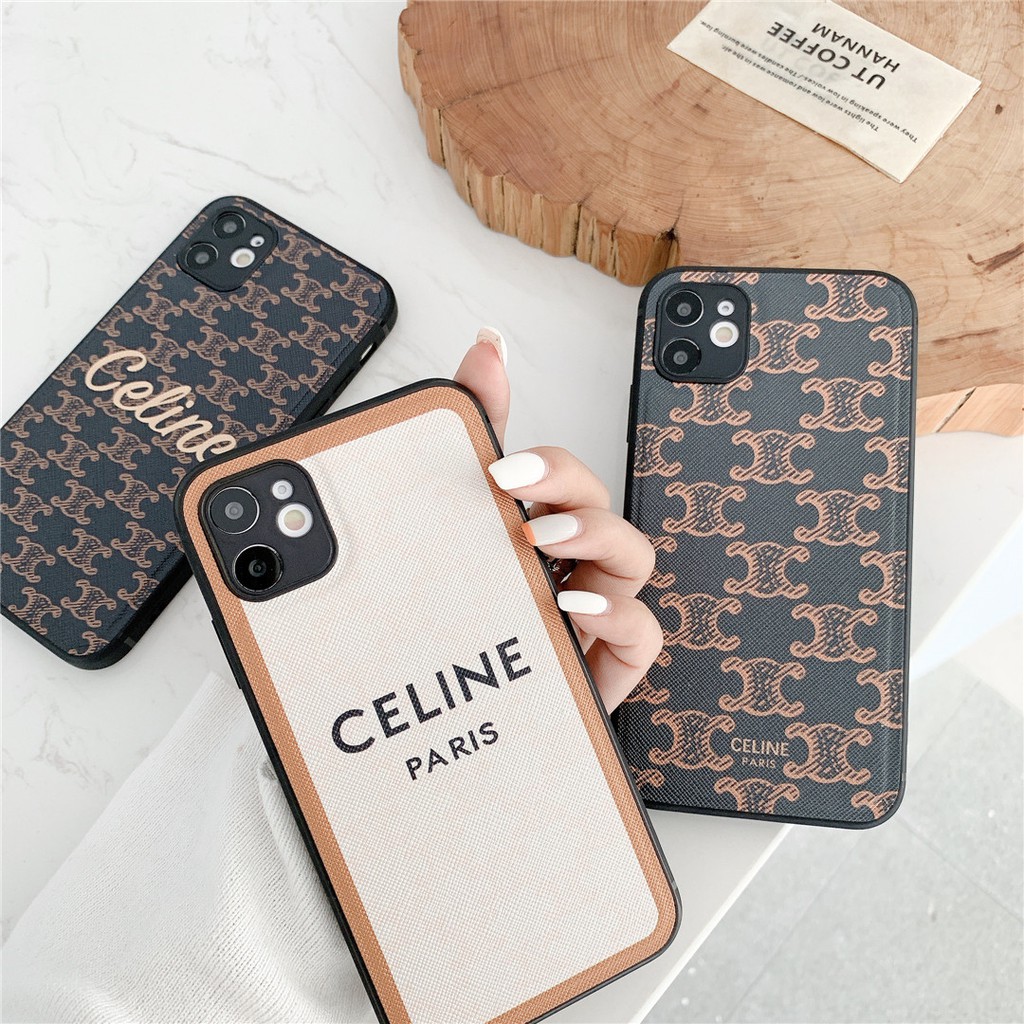 Ốp điện thoại nhựa mềm in logo CELINE cho iPhone15 14 13 12 mini 11 PRO MAX 6/6s 7/8plus SE2 X/XS XR XSMAX #HG3885