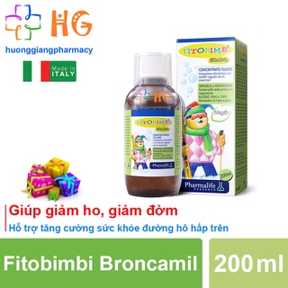 Fitobimbi Broncamil, siro ho cho bé, giảm ho, ho có đờm, ho khan, ho do nhiễm lạnh, viêm họng, viêm phế quản.
