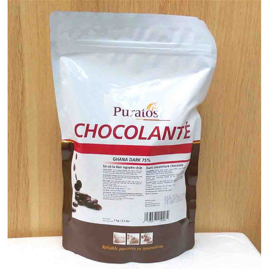 Sôcôla Nút Đen Nguyên Chất 75% 1Kg