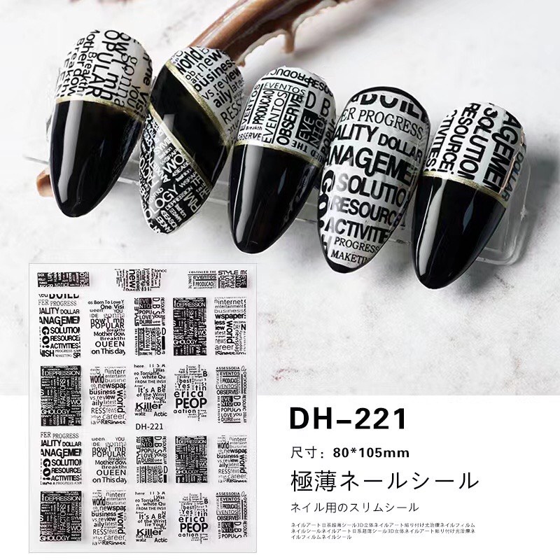 Sticker dán móng hình chữ