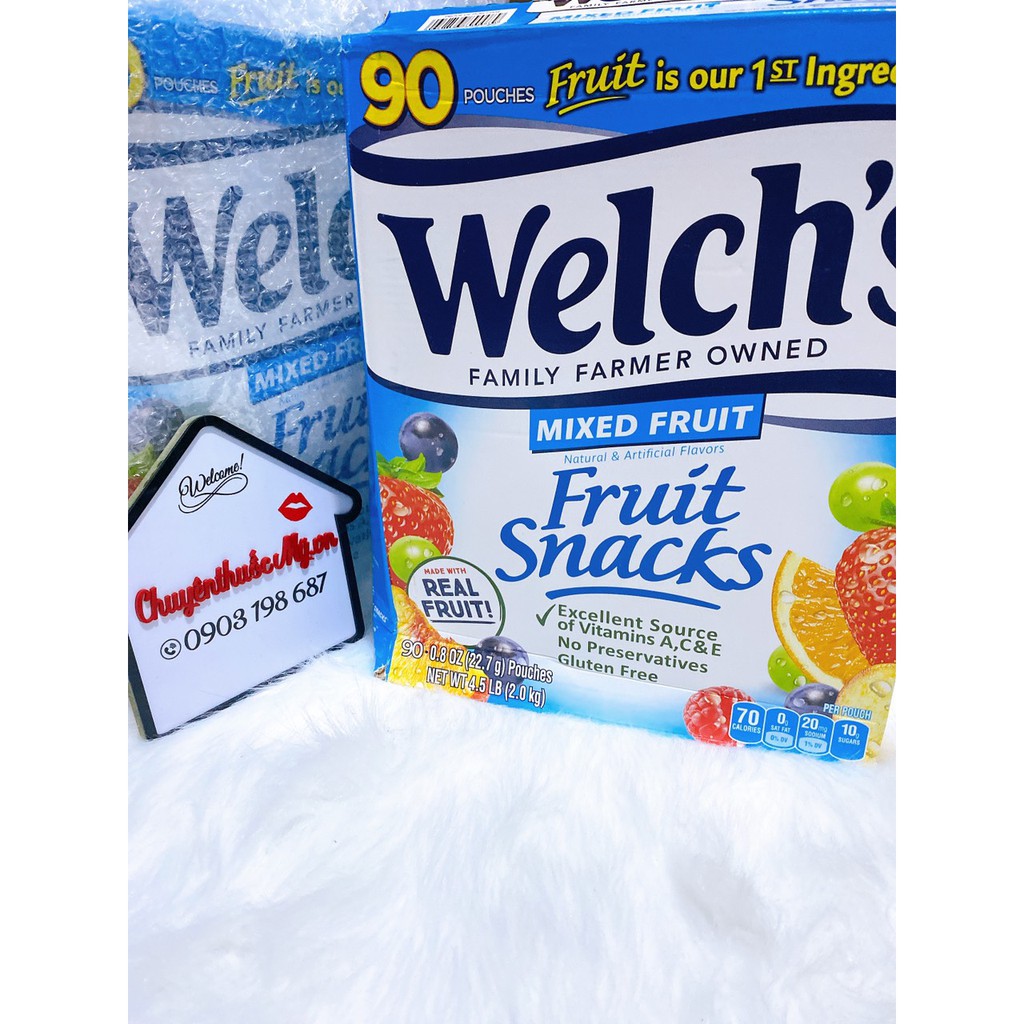 Kẹo dẻo trái cây Welch Fruit Snacks Mỹ