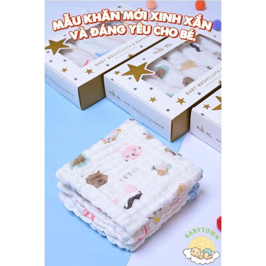 Khăn sữa cotton Petit Me ( Hộp 6 cái)