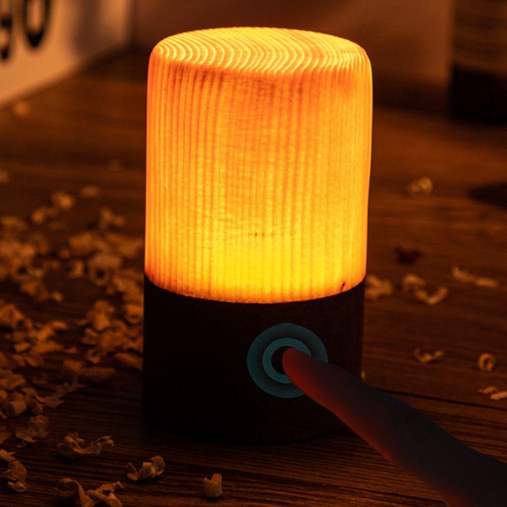 Đèn Ngủ Bằng Gỗ Ánh Sáng Trắng Vàng