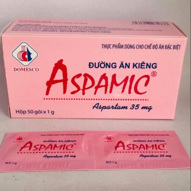 ✅ Đường ăn kiêng ASPAMIC Hộp 50 gói