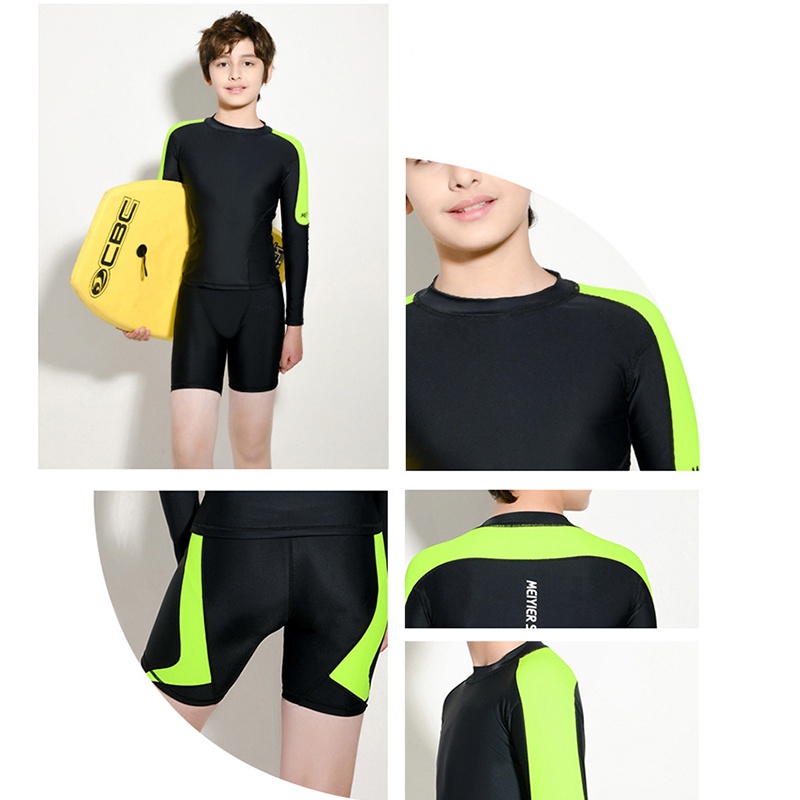 Bộ Đồ Bơi Dài Tay Thời Trang Dành Cho Bé Trai 10-18 Tuổi