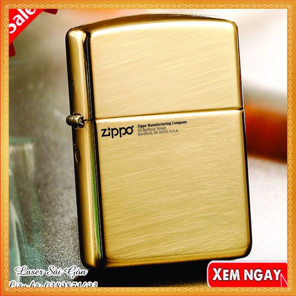 Bật lữa Zipp đồng nguyên khối Mẫu công ty 1966