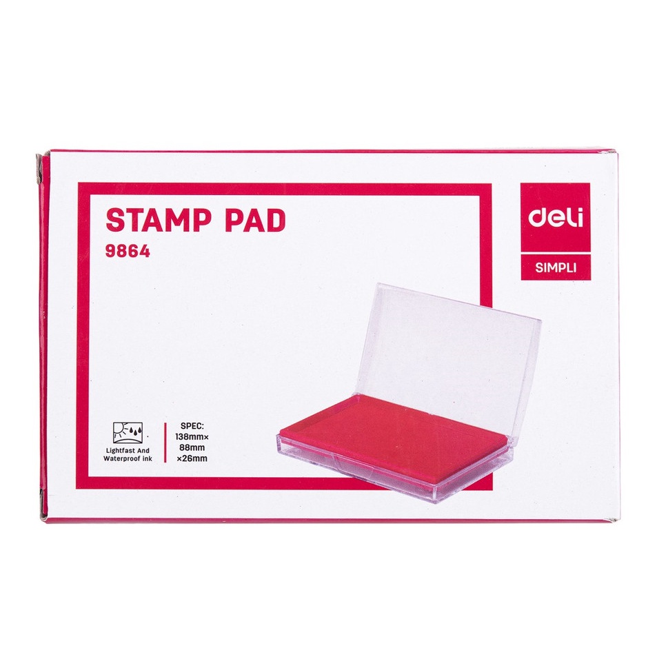 Khay mực dấu Deli - vuông / tròn - E9863 / E9864 - sử dụng bền lâu/ khô nhanh/ chống phai màu - vpp Diệp Lạc