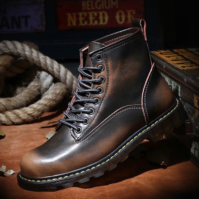GIÀY BỐT NAM CAO CỔ DA BÒ 100% XỊN, MỊN, DAI 2 MÀU ĐỎ ĐÔ VÀ NÂU.