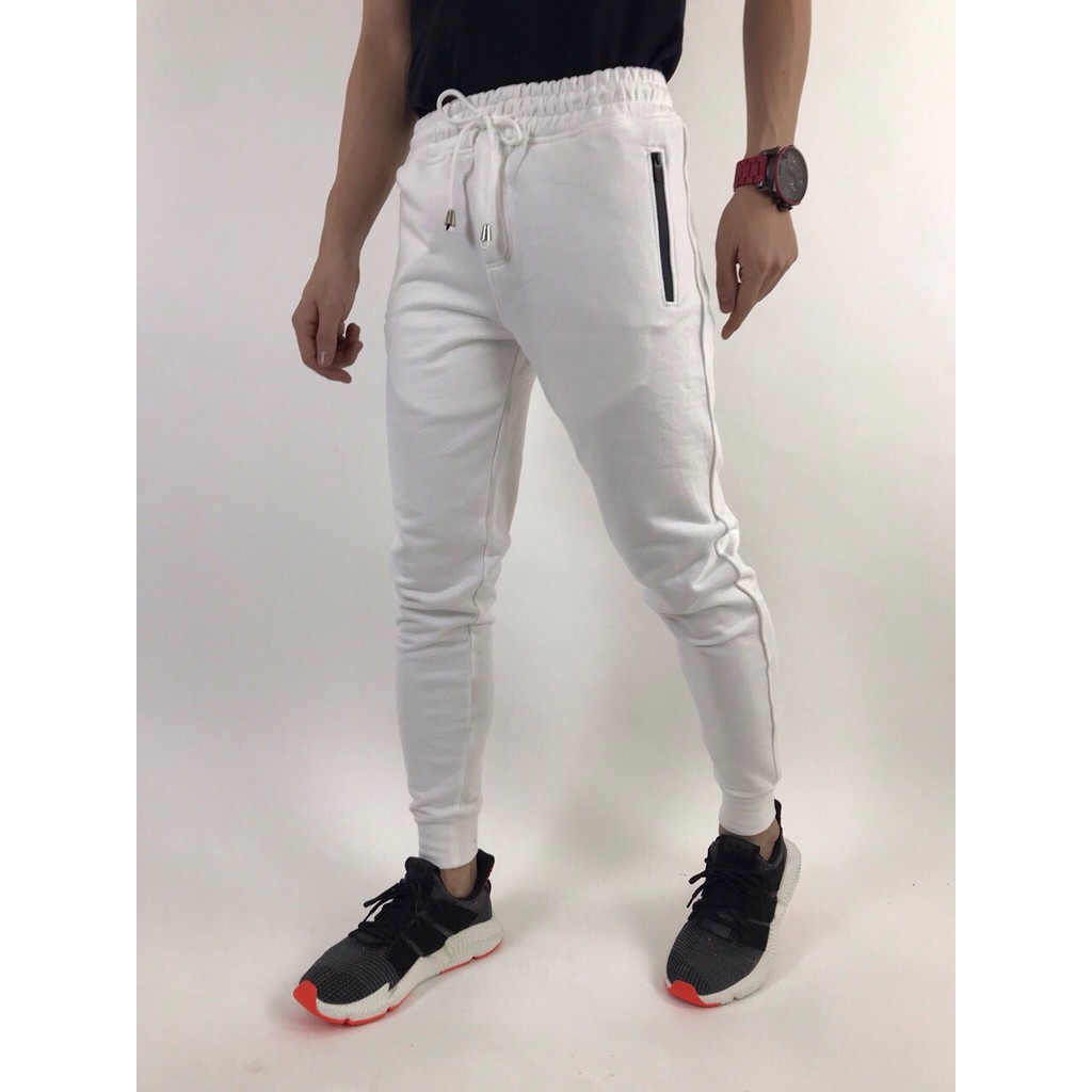 Quần jogger thun phối dây kéo JGT185017