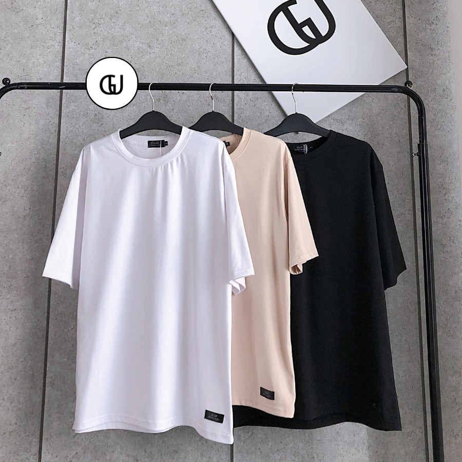 Áo Thun Tay Lỡ Form Rộng Unisex 100% Cotton Mát Mẻ, Mềm Mịn Cho Cả Nam Nữ Trơn Màu (Đủ Màu Đen Trắng) GUF | BigBuy360 - bigbuy360.vn
