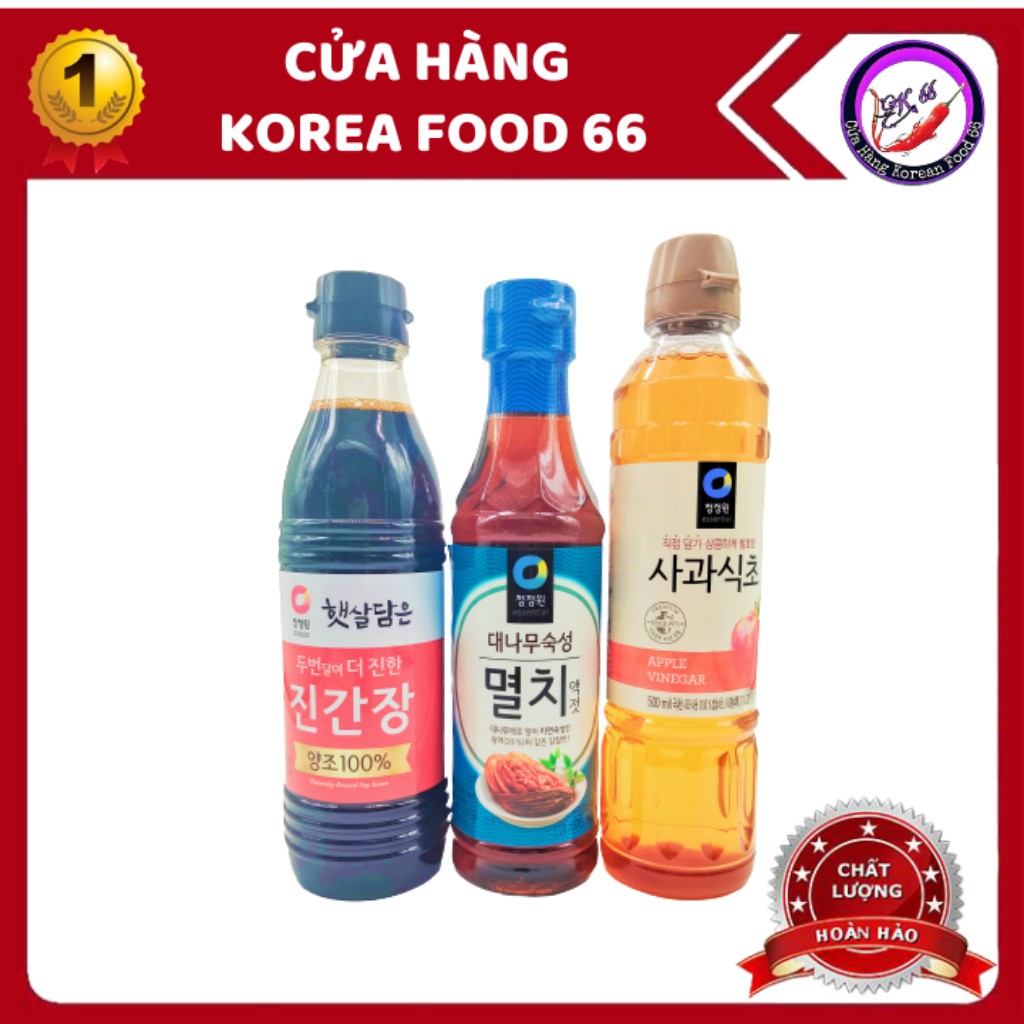 Nước Tương Hàn Quốc, Giấm Táo Và Nước Mắm Hàn Quốc 500ml