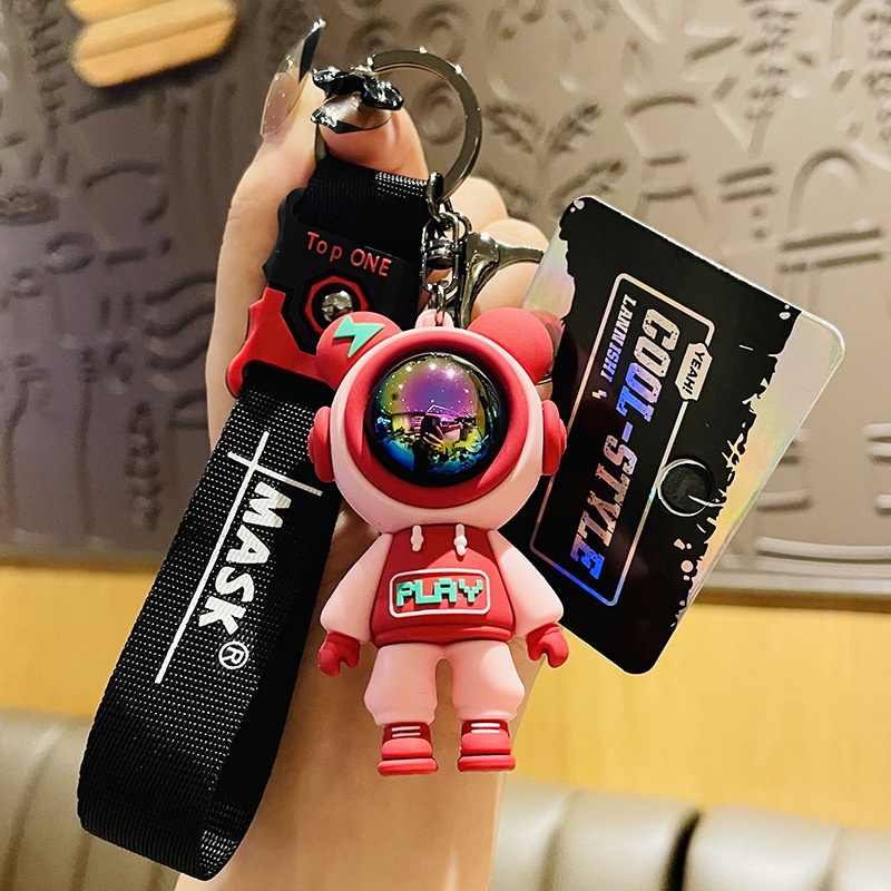Móc Khóa Hình Gấu Bông Phi Hành Gia Hoạt Hình Dễ Thương