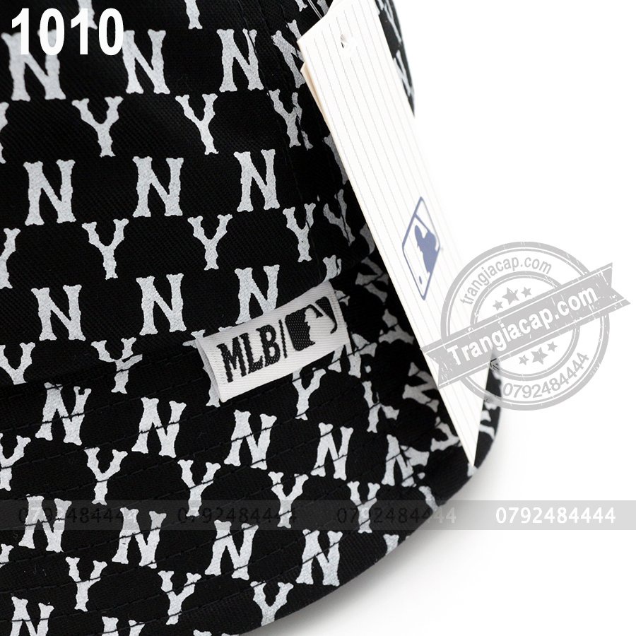 Combo 2 Nón bucket MLB Monogram NY đen