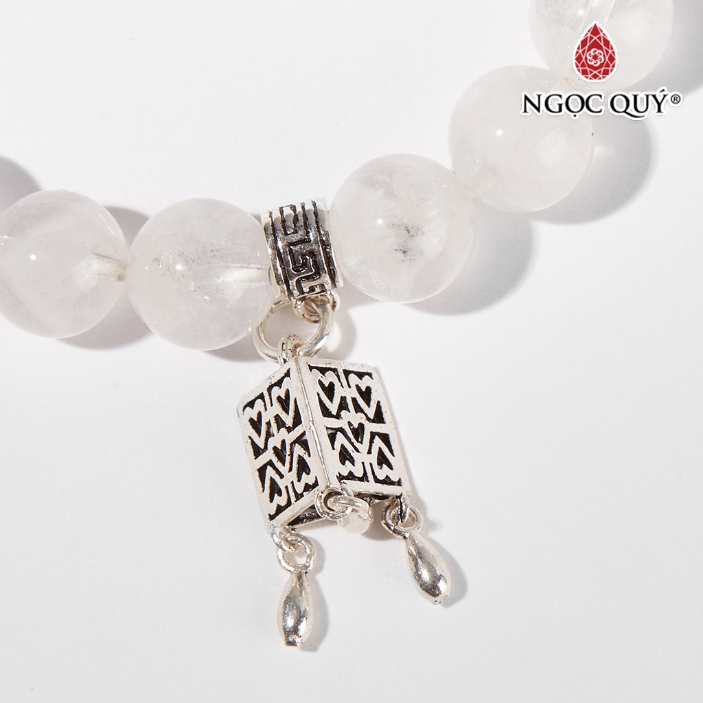 Vòng tay TA ưu linh trắng phối charm lồng đèn - Ngọc Qúy
