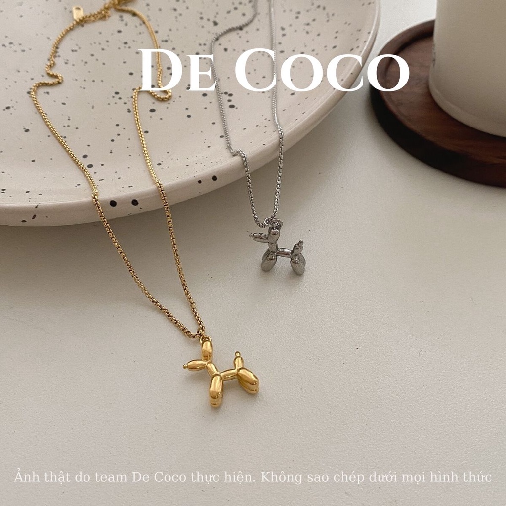 [KHÔNG ĐEN GỈ] Vòng cổ titan hình chó, dây chuyền hình cún Snoopy De Coco decoco.accessories