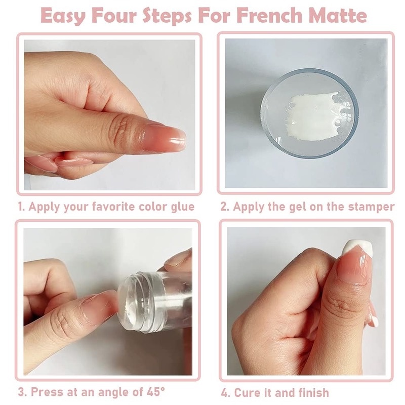 1 Bộ Dụng Cụ In Móng Tay Bằng Silicone Trong Suốt