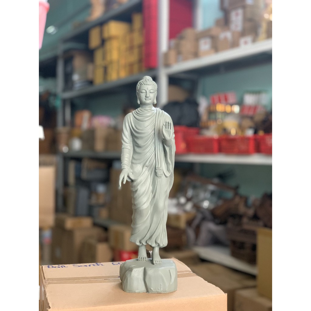 Tượng Phật Thích Ca ban phước 38cm nhựa composite - Phật Bổn Sư đứng