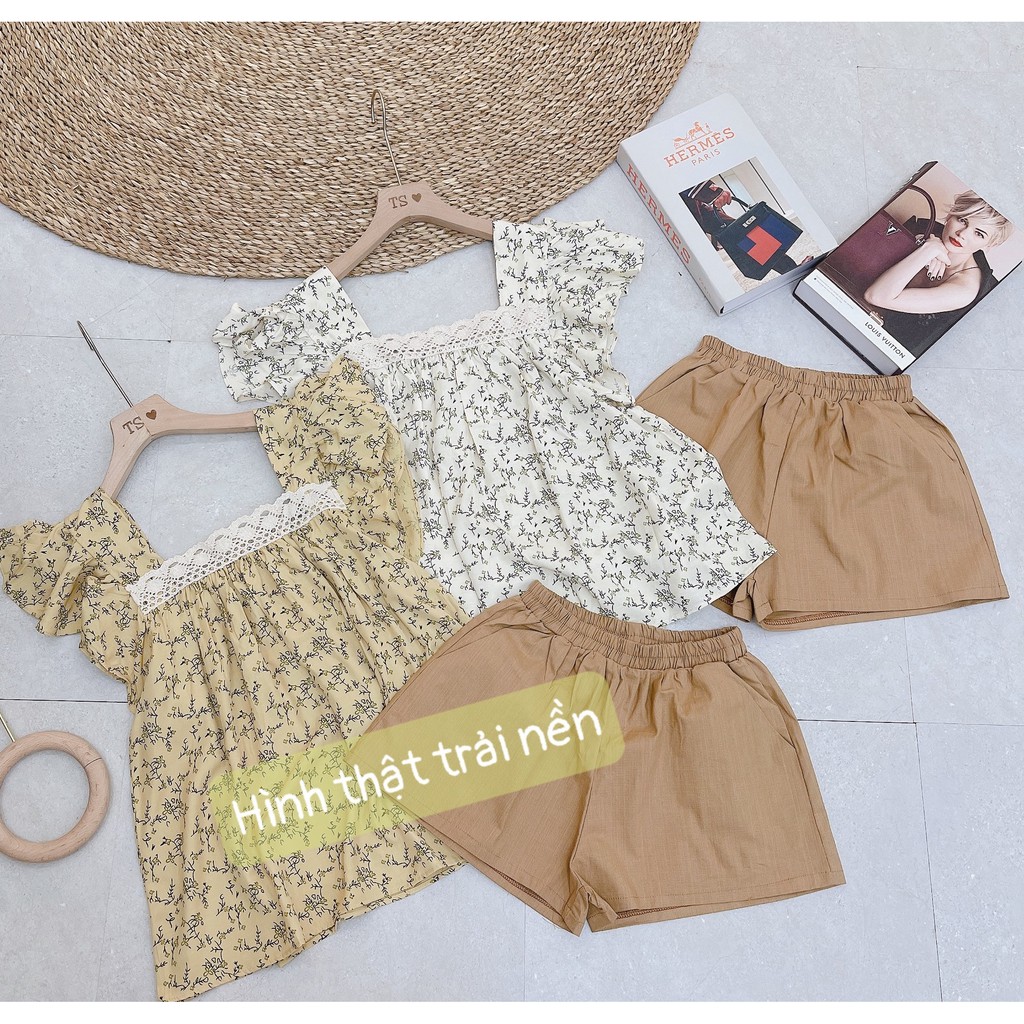 Set bộ nữ babydoll cổ vuông hoa nhí vintage cực sang BN162 | BigBuy360 - bigbuy360.vn