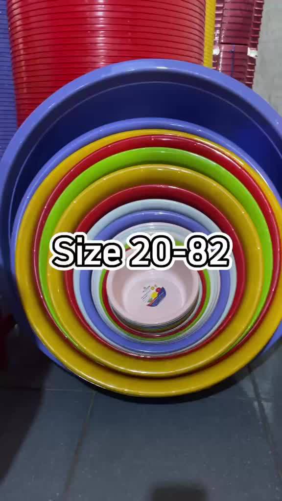 Thau nhựa tròn màu trắng size nhỏ 20-30 phù hợp làm chậu rửa mặt, rửa rau quả nhiều màu sắc của gia dụng Du Thủy | BigBuy360 - bigbuy360.vn