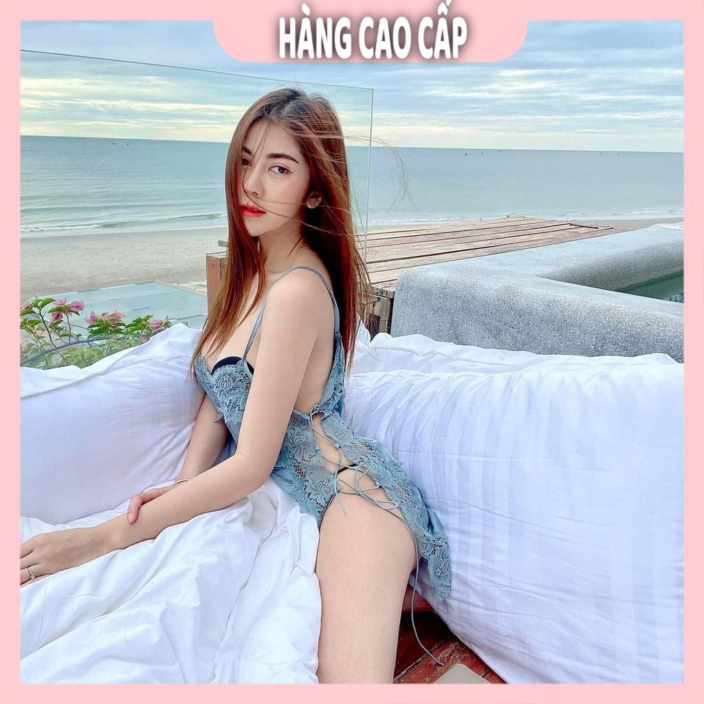 Váy ngủ sexy đan dây hông đầm ngủ lụa phối ren gợi cảm với màu trắng tinh khôi | BigBuy360 - bigbuy360.vn