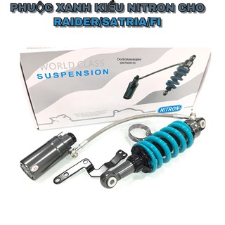 Phuộc kiểu xanh nitron bình dầu xoay 360 cho raider fi - satria fi