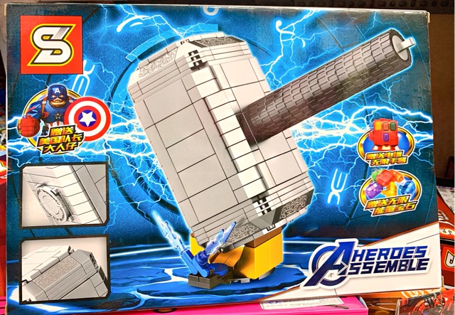 Đồ Chơi Lắp Ráp Xếp Hình Heroes Búa Thor SY1398-324 mảnh