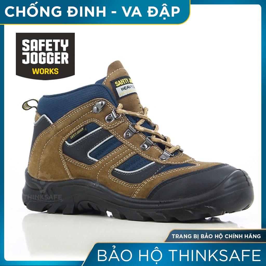 Giày bảo hộ Jogger Thinksafe da bò lộn bền bỉ, thoáng khí, chống nước, chống đinh, trơn trượt, cách điện - X2000 S3