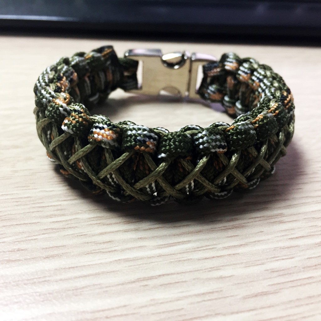 Vòng tay nam - paracord - có sẵn - vòng sinh tồn - đồ đi phượt - xanh green mix minicord xanh