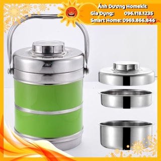 Cặp lồng inox đựng cơm giữ nhiệt 3 ngăn cao cấp anhduonghomekit