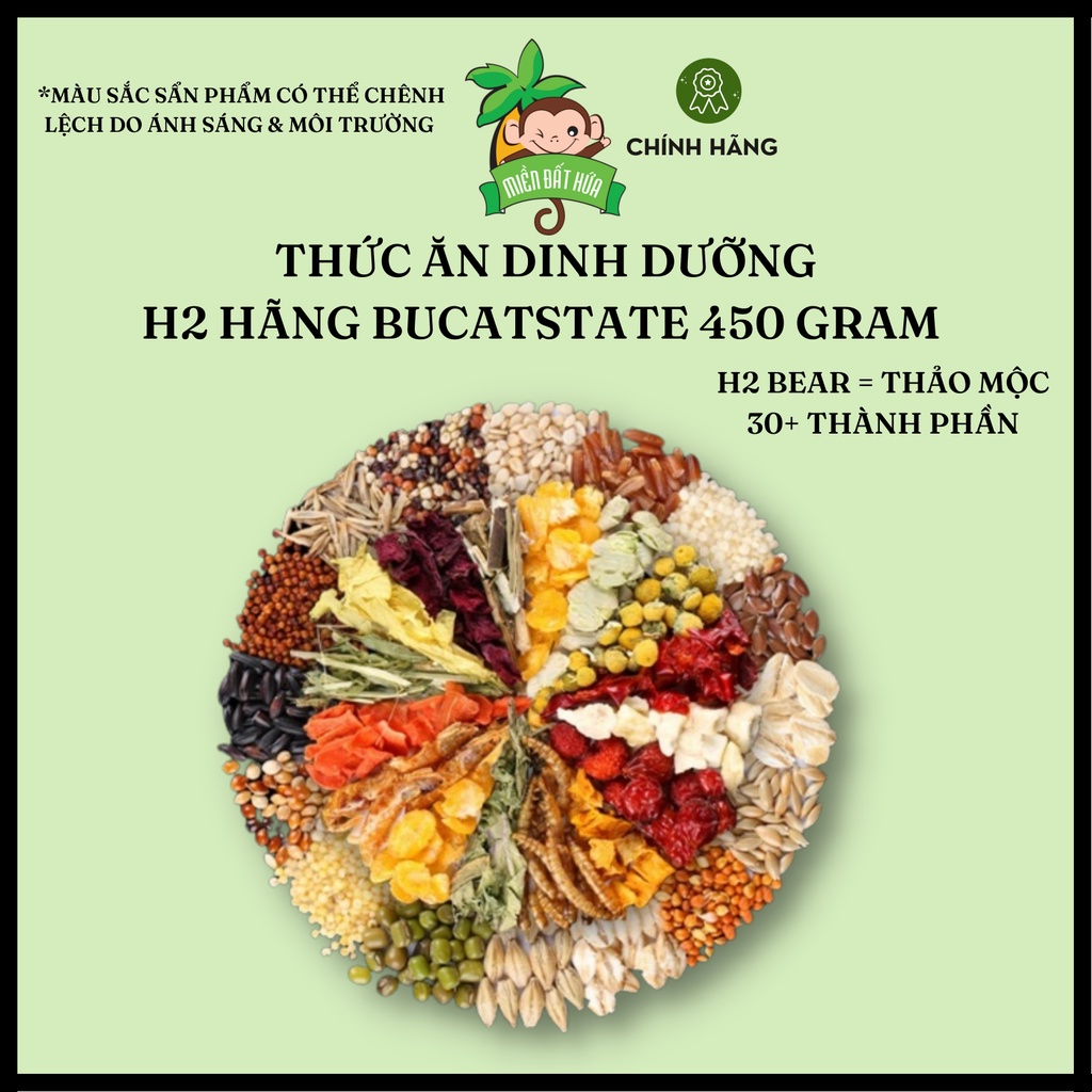 Thức ăn hamster - Thức ăn chính hỗn hợp dinh dưỡng H1 - H2 chính hãng Bucatstate 450gram dành cho hamster