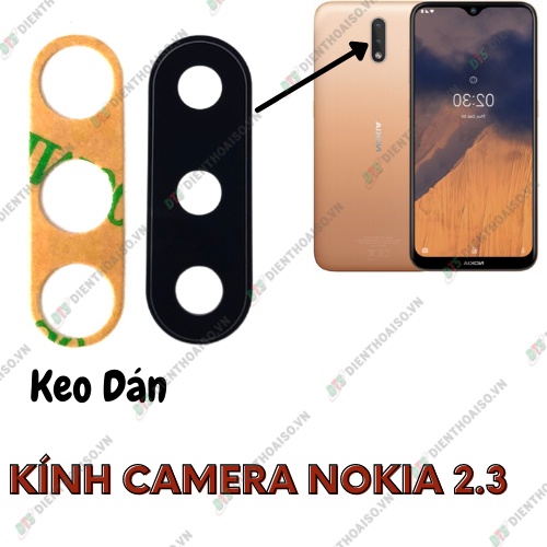 Mặt kính camera nokia 2.3 có sẵn keo dán