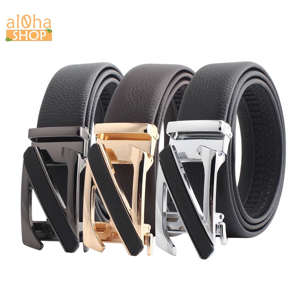 Thắt lưng da nam cao cấp chữ Z kim loại, khoá tự động phong cách thời trang Hàn - al0ha Shop