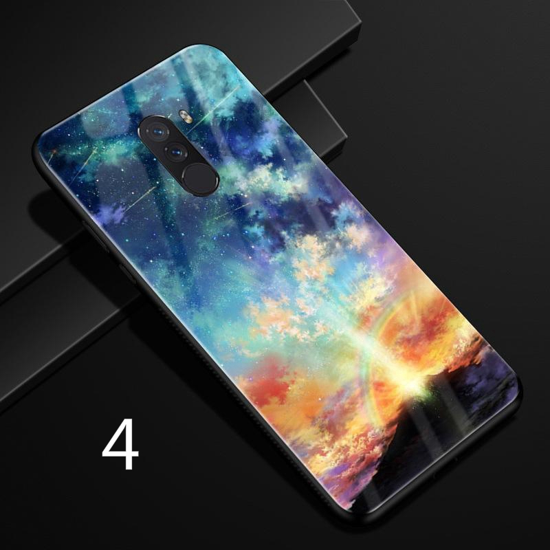 Ốp điện thoại kính cường lực in hình vũ trụ độc đáo cá tính cho Xiaomi Pocophone F1