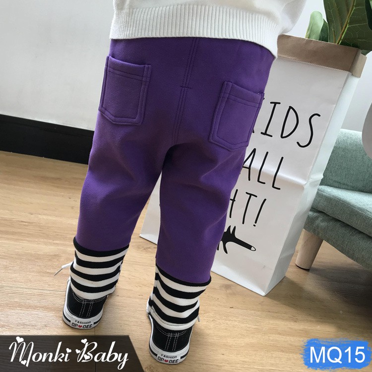 [LẺ SIZE 4-9kg] - Quần sơ sinh nỉ lót lông mịn loại đẹp cho bé 0-6m, chất mềm dày dặn, giữ ấm tốt, phom gọn đẹp | MQ15