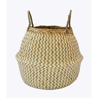 Chậu cói/ Giỏ cói/ Túi cói trồng cây nội thất - Đường kính 35cm x Rộng 27cm x Cao 30cm