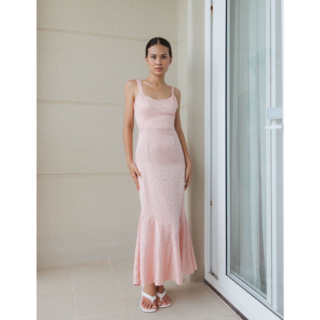 Đầm maxi gấm hồng đuôi cá DRESSIE - Aurora maxi dress
