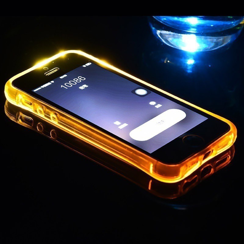 Chống sốc Nhắc nhở cuộc gọi Đèn flash LED Silicone Bảo vệ Vỏ Dành cho iPhone 5 SE 6 7 8 X XS MAX XR 11 Pro