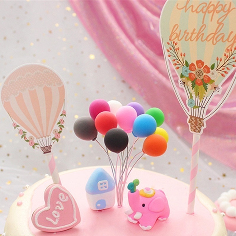 Thẻ Cắm Trang Trí Bánh Kem Hình Bong Bóng Xinh Xắn