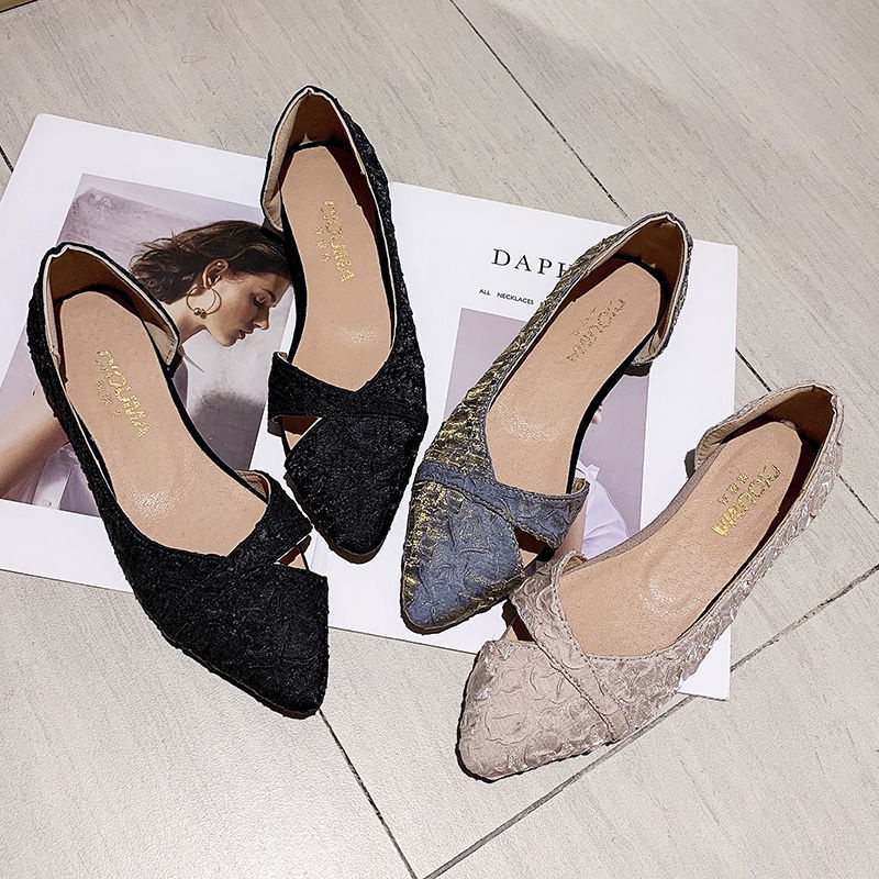 Giày Búp Bê Nữ Mũi Nhọn Đế Mềm