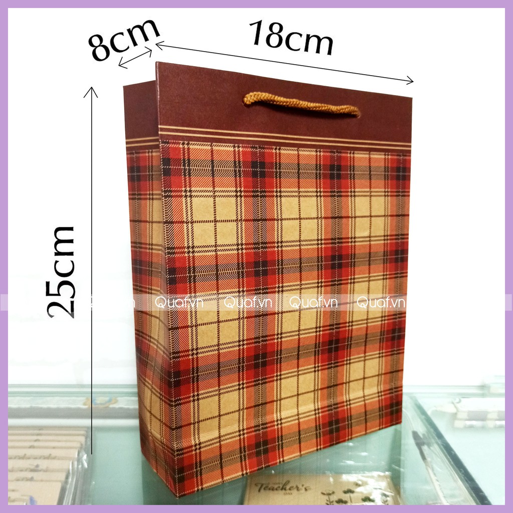 (8x18x25cm) Túi Giấy Kraft Số 5, Túi Giấy Đựng Quà, Túi Quà Tặng