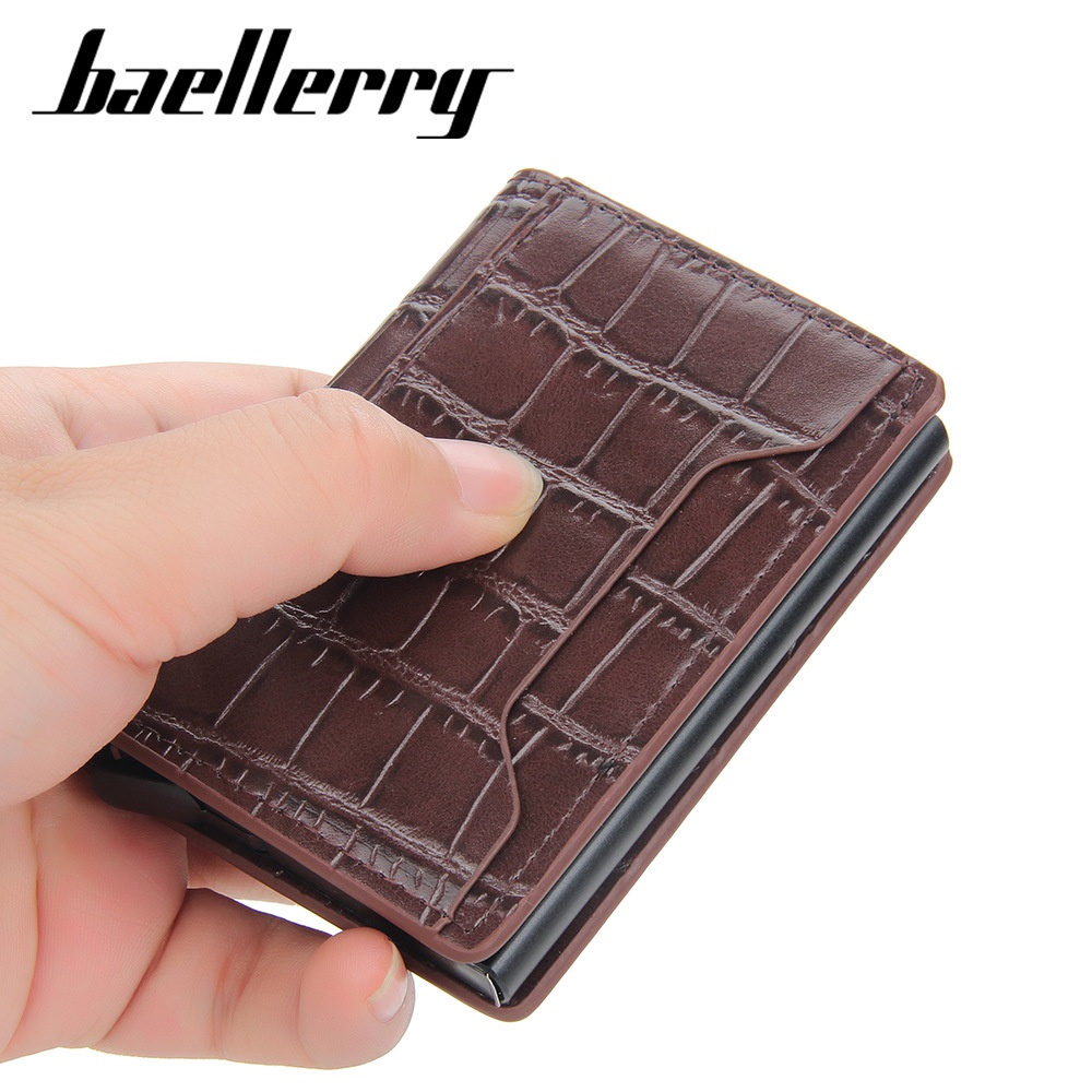 Baellerry Ví Đựng Thẻ Tự Động Bằng Kim Loại Nhôm Phong Cách Âu Mỹ Cho Nam