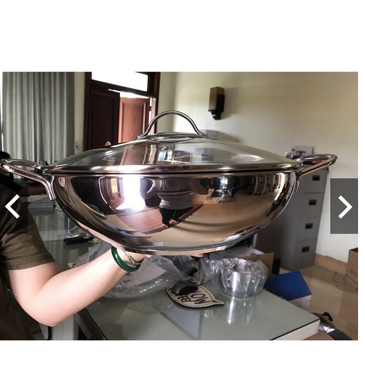 Chảo Lẩu Xào Sâu Lòng  26cm 3 Đáy Inox 430 Fivestar- Đáy Từ Lắp Kính - Bảo Hành 5 Năm