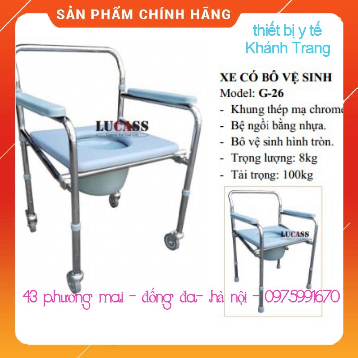 (Gía Sỉ ) Ghế bô vệ sinh lucass G26 cho người già, người khuyết tật có điều chỉnh độ cao