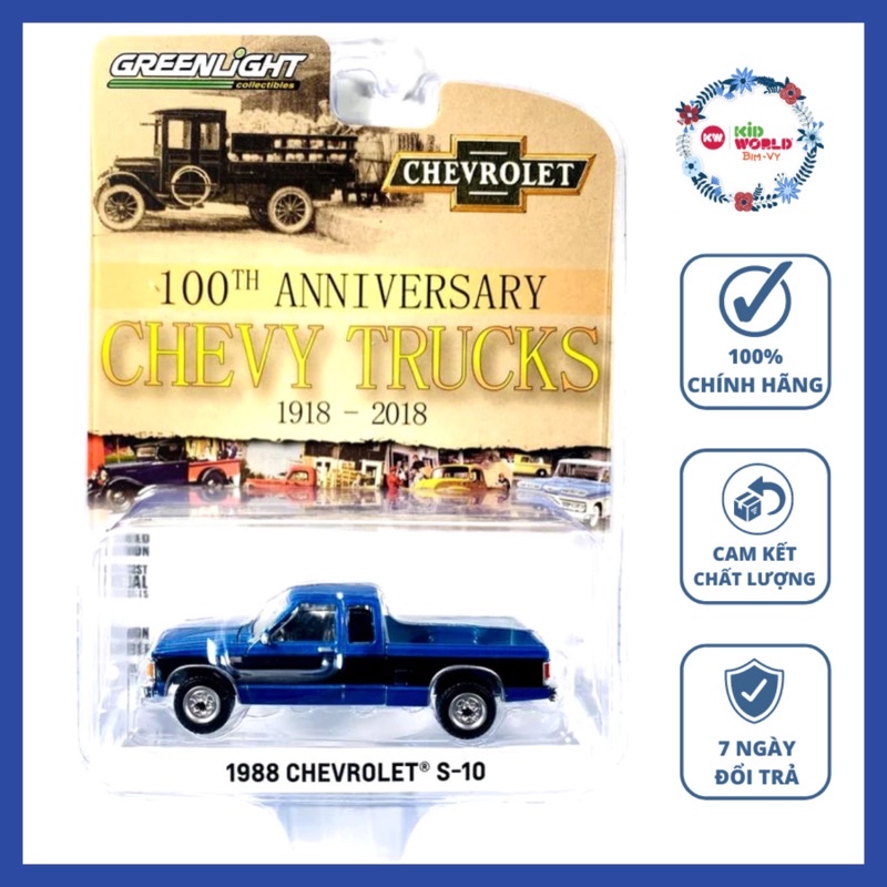 Xe mô hình GreenLight 100th Anniversary Chevy Trucks Series Bán tải 1988 Chevrolet S-10 28080-B.