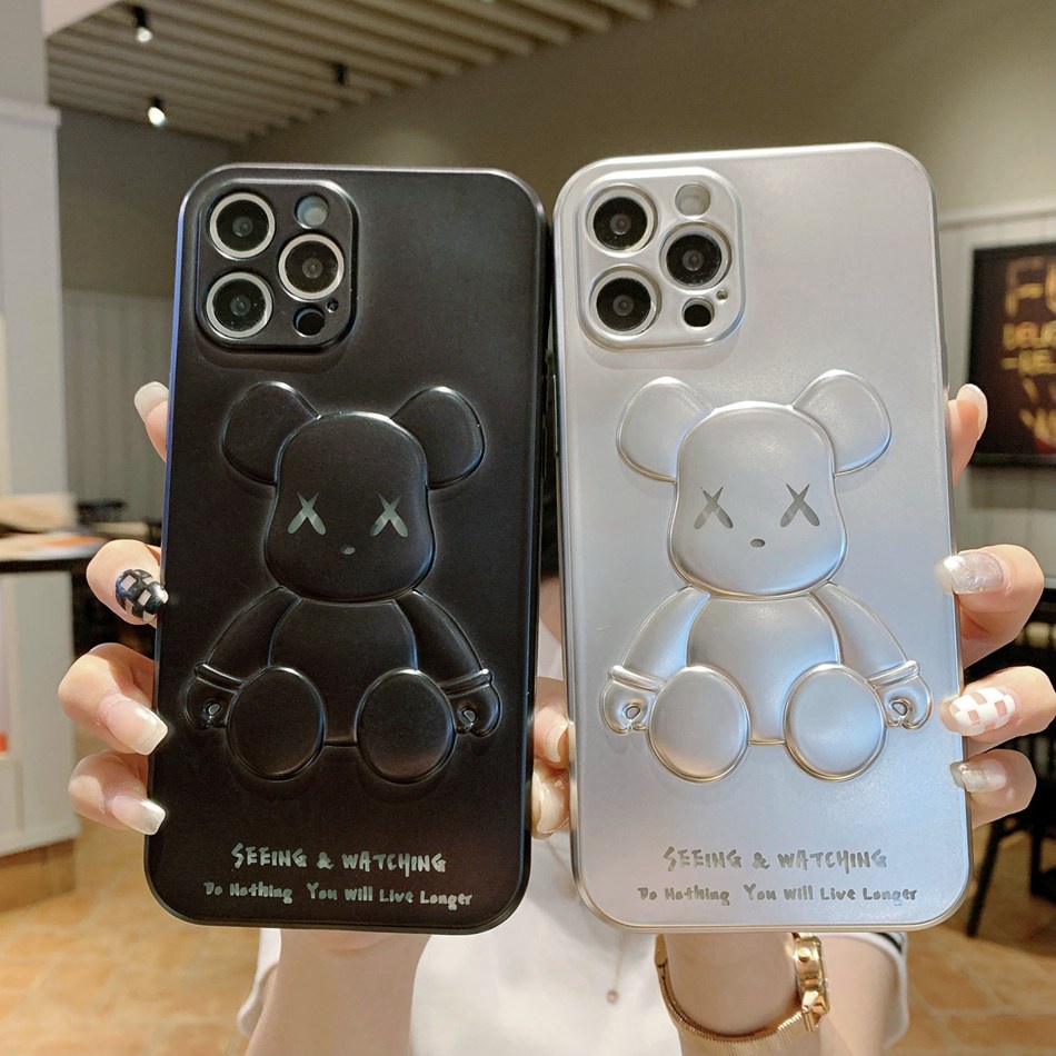 Ốp điện thoại in hình gấu thích hợp cho IPhone 7 8 Plus 11 12 13 Pro Max Xr Xs Max 11Pro 12Pro