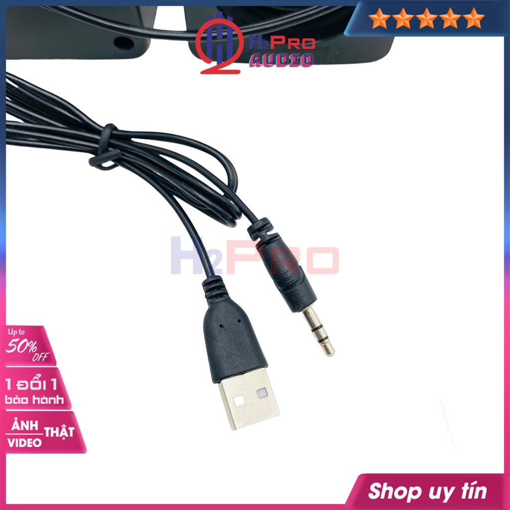 Loa vi tính mini, loa máy tính 2.0 LeerFei E-1046 cao cấp giá rẻ-đèn led RGB đổi màu, bass siêu trầm cực hay-Shop H2pro