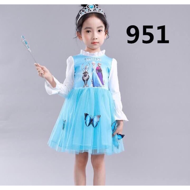 Váy elsa Bướm dài tay