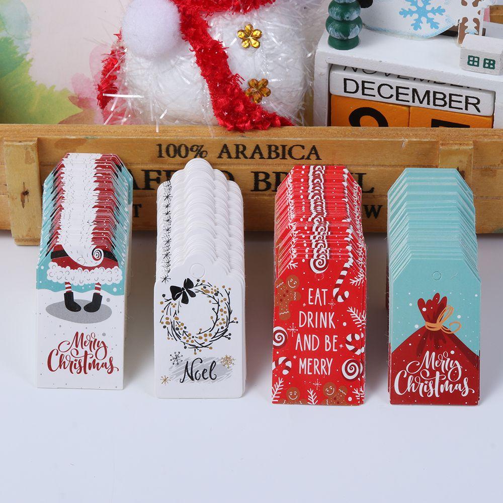 Bộ 100 Thẻ Giấy Kraft Trang Trí Giáng Sinh DIY