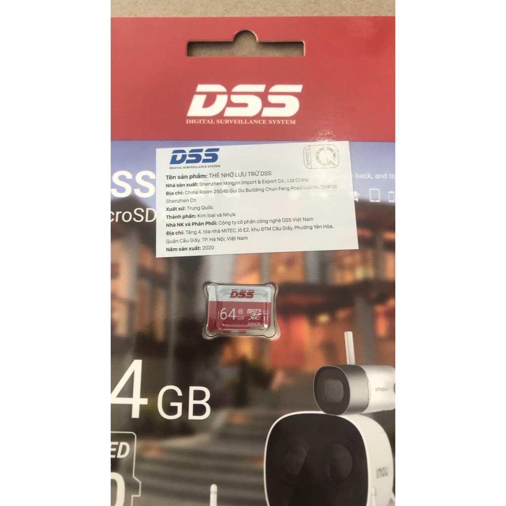 Thẻ nhớ micro SD DSS 64GB chuyên camera (bảo hành 36T)